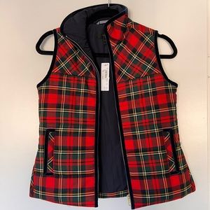 J Crew NWT red plaid vest size PXXS